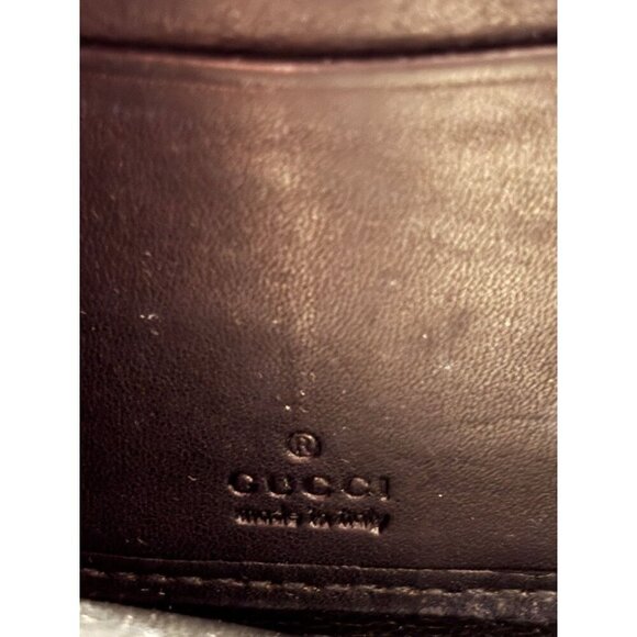 Gucci Black Braided Leather Continental Wallet w Gucci Charm Zipper - Rare - Picture 9 of 9